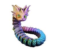 Green Snake Toy - 3D Flexible Printed Figure, Articulated Animal Model, Desk Pet Decor, Realistic Toy Piece | Multicolor 3D Printed Snake With Smooth Articulation for Offices Home Car Display