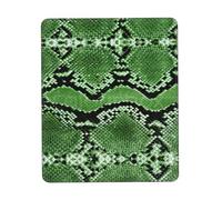 Green Snakeskin Desk Pad, Washable for Office/Gaming/Writing, Rubber Base, Polyester Surface