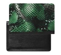 Green Snakeskin Passport Holder PU Leather Passport Wallet Cute Passport Cover Case Portable Credit Card Organizer Beautiful Travel Document Organizer for Women Men