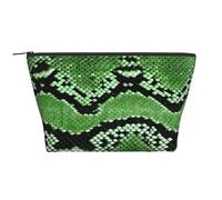 Green Snakeskin Print, Toiletry Pouch Makeup Bag Cosmetic Bag Portable Travel Toiletry Bag