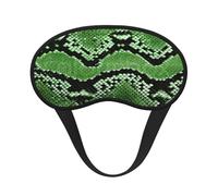Green Snakeskin Print Unisex Washable Eye Mask Sleeping Light-Blocking Cover for Home Hotel Camping