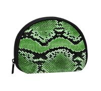 Green Snakeskin PrintSmall Makeup Sanitary Napkin Storage Bag,Women's Cosmetic Coin Purse