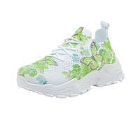 Green sneakersWomens Trainers Breathable Mesh Orthopedic Shoes Fashion Low Top Lace Up Walking Sneakers Lightweight Wide Fit Wedge Trainers Cushion Arch Support Tennis Sneaker Trainer Womens