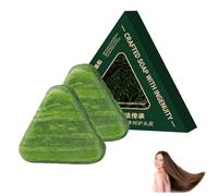 Green Soap Shampoo,Nature Triangle Shampoo Bar,Natural Plant-Based Solid Hair Soap,Nourishing Hair Care for Healthy Scalp,for Women and Mens