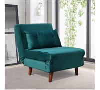 (Green) Sofa Bed Chair Velvet Fabric Sleeper Chair