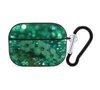 Green Sparkly Spring AirPods Pro 2 Case Cover, Shockproof Hard Shell Protective Case for Women Men, Compatible with Airpod Pro Case 2nd/1st Generation with Keychain-Black
