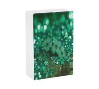 Green Sparkly Spring Cigarette Case Stylish Lightweight Pocket Holder Case for Smoke Waterproof Cigarette Dispenser Cigarettes Accessories for Outdoor Camping Hiking