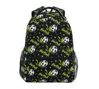 Green Splash Football Pattern Kids Backpack for Boys Girls Student Big Backpacks for Elementary School Shoulder Bag Bookbag