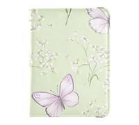 Green Spring Butterfly Leather passport book holder for travel Vaccine Case Protector Cover Passport Cover Holder Wallet Case for women Lightweight, green spring butterfly, One Size