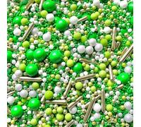 Green sprinkles gold bright neon lime Metallic Sprinkle mix Eid st Patrick’s day Easter decoration party cupcake cookies cake toppers pearls cupcake topper Father’s Day dad edible HULK