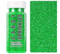 Green Sprinkles, Light Green Sanding Sugar Crystals, 4.6 oz Edible Sparkling Sugar for Baking Topping, Cupcakes, Cookies, Ice Cream & Cake Decorating, Wedding Party Christmas Supplies