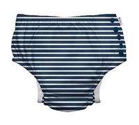 green sprouts - Eco snap Swim Diaper with Gussets - Navy Stripe - 12mo (6-12m)