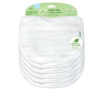 Green Sprouts Muslin Bibs Organic Cotton (0 to 12 Months, White, Pack of 5)