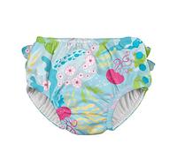 green sprouts - Ruffle Swim Nappy - Aqua Coral Reef - 6mo (3-6 months)