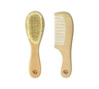 Green Sprouts Wooden Brush and Comb Set, Natural