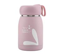 Green Stainless Steel Cute Pattern Vacuum Insulated Water Cup Mug Bottle - Rustproof, & Lightweight for Travel, Office, School, Picnic (Pink)