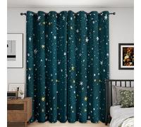 Green Starry Sky Curtains Blackout, 46x72 Inch 2 Panels - Kids Galaxy Star Pattern Black Out Curtains, Home Decor, 72 Drop Eyelet Window Drapes for Bedroom, Living Room A&BH21