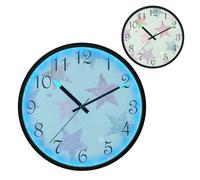 Green Stars Night Light Wall Clock LED Wall Clocks Silent Battery-Operated Glow in The Dark Large Digital Display for Bedroom Living Room Kitchen, 12 Inch
