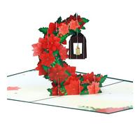 Green Stereoscopic Christmas Burst Up Card Moonflower Art Artisanal For Holiday Greetings Interior Decoration And Present Exchange Christmas Home Dress Card
