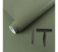 Green Sticky Back Plastic 40x300cm Green Vinyl Wrap Self Adhesive Wallpaper Peel and Stick with Tools Decorative for Kitchen Countertops Worktops Tables