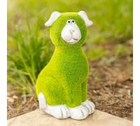 Green Stone & Grass Dog Garden Ornament 30cm Marco Paul Stone One Size
