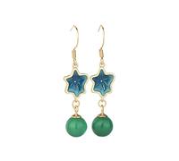 Green Stone Star For Women Vintage Chinese Ethnic Blue Creative Elegant Drop Female Jewelry High-end earrings