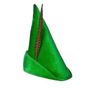Green Storybook Robin Hood Peter Pan Hat Adults World Book Day Green Plush Elf Hat With Feather Unisex Fancy Dress
