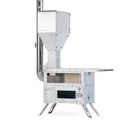 Green Stove Hori 5 Pellet Stove with Oven for Tent Camping, Portable Wood Burning Stove with 8 Chimney Pipes for Hiking, Cooking, Hot Tent and Outdoor Use