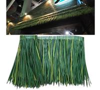 Green Straw Roof Thatch Fireproof Artificial Roof Thatch Synthetic Plastic Imitations Thatch Fake Thatch Palm Thatch Rolls Decorative Fake Thatch(1.6x16ft)