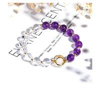 Green Strawberry Crystal Amethyst White Moonstone Beads Natural Stone Strand Bracelets For Women Fashion Jewelry,