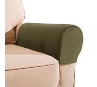 Green Stretch Armchair Slipcovers - 6PCS Soft Polyester Sofa Arm Protectors for Loveseat Recliner Couch & Chair - Durable Fur Resistance Cover Set for Furniture Protection