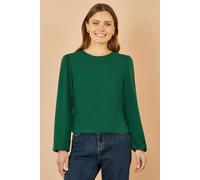 Green Stretch Cotton Jersey Long Sleeve Top Yumi Green 12