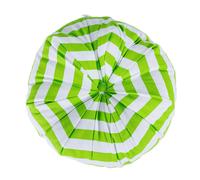HOMESCAPES Green & White Stripe Floor Cushion Pouffe 100% Cotton Modern Pleated Seat Pad for Indoor and Garden, 40cm x 15cm