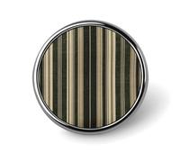Green Striped Pattern Round Aluminum Alloy Pin Badge Lapel Pin