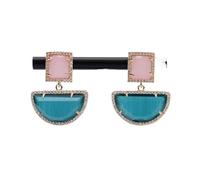 Green Stud Earrings Paved Stone Earrings Geometric Jewelry For Lady necklaces