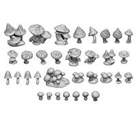 Green Stuff World 3D Printed Resin Bits - Wild Mushrooms 1:48