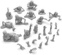 Green Stuff World Dead Rising Zombies Miniatures Set - 1:48 Scale Unpainted Resin Figures for Tabletop Games, Dioramas, and Miniature Painting - 3D Printed Undead Models for RPGs & Hobby Collections