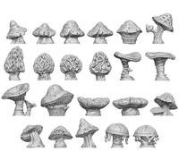 Green Stuff World For Models and Miniatures, 3D Printed Kit, Chunky Mushrooms 11621