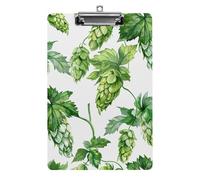 Green Style Pattern Clipboard, A4 Acrylic Clipboards with Hanging Hook, Ultra Lightweight & Shatterproof Writing Board for Office, Nurses, 8.5" X 12.5"