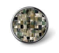Green Style Pattern Round Aluminum Alloy Pin Badge Lapel Pin