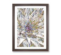 Green Succulent Cactus Modern Bg Framed Wall Art Print, Ready to Hang Picture for Living Room Bedroom Home Office Décor, Walnut A4 (34 x 25 cm)
