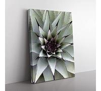 Green Succulent Cactus Modern Canvas Wall Art Print Ready to Hang, Framed Picture for Living Room Bedroom Home Office Décor, 60x40 cm (24x16 Inch)