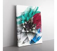 Green Succulent Cactus V2 Modern Canvas Wall Art Print Ready to Hang, Framed Picture for Living Room Bedroom Home Office Décor, 76x50 cm (30x20 Inch)