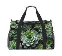 Green Succulent Print Daily essentials Large Capacity Hand Carry Bag for Weekend Getaways style Bags