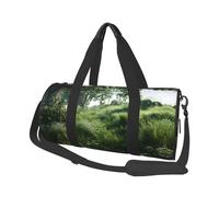 Green Summer Meadow Print Travel Duffel Bag, Foldable Gym Bag Overnight Weekend Bags for Women, Large Holdall Bag Cabin Bag for Sports and Travel