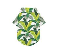 Green Summer Simple Palm Tree Summer Dog Shirts Collared Polo T-Shirts Button Up Breathable Cool Pet Polo Shirt Doggy Sweatshirt Puppy Kitten Perfect for Everyday Wear, and Photoshoots 4XL