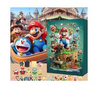 (Green) Super Mario Bros Advent Calendar Surprise Box Christmas Arrival Blind Box 24 Day Countdown Calendar Anime Figure Toys Children's Xmas Gift