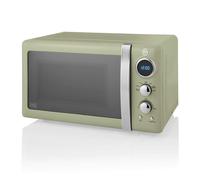(Green) Swan Retro Digital LED 20L Microwave 800W Freestanding Countertop Five Power Levels