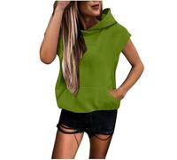 Green Sweatshirts for Women UK Oversized Sweatshirt Short Sleeve Jumpers Lightweight Hooded Sweatshirt Fleece Lined Hoodie Round Neck Pullover Jumpers Streetwear