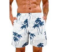 Green Swim Trunks Knee Length Beach Shorts with Zipper Pockets Men's Swim Shorts Swim Trunk Bathing Suits Swimming Shorts Swimsuits Board Shorts Gifts for Him Valentine Gifts